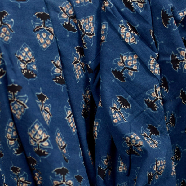 INDIGO HANDBLOCK AJRAKH COTTON FABRIC