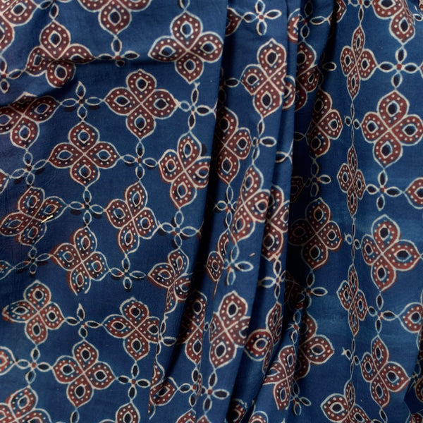 INDIGO HANDBLOCK AJRAKH COTTON FABRIC