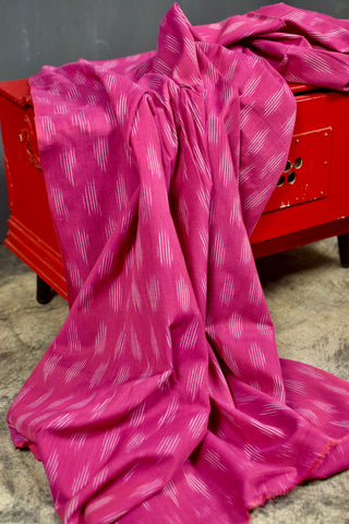 POCHAMPALLY PINK SINGLE IKAT COTTON FABRIC