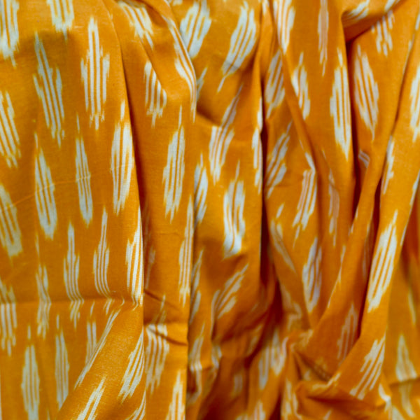 POCHAMPALLY YELLOW SINGLE IKAT COTTON FABRIC