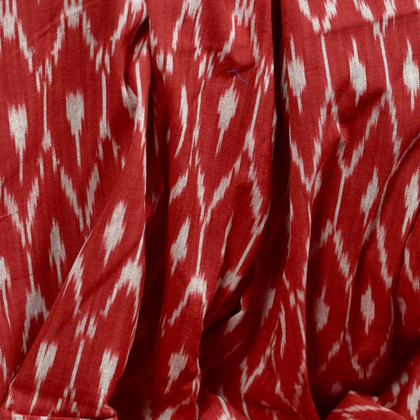 POCHAMPALLY RED SINGLE IKAT COTTON FABRIC