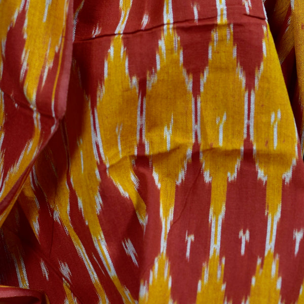 POCHAMPALLY ORANGE - RED SINGLE IKAT COTTON FABRIC