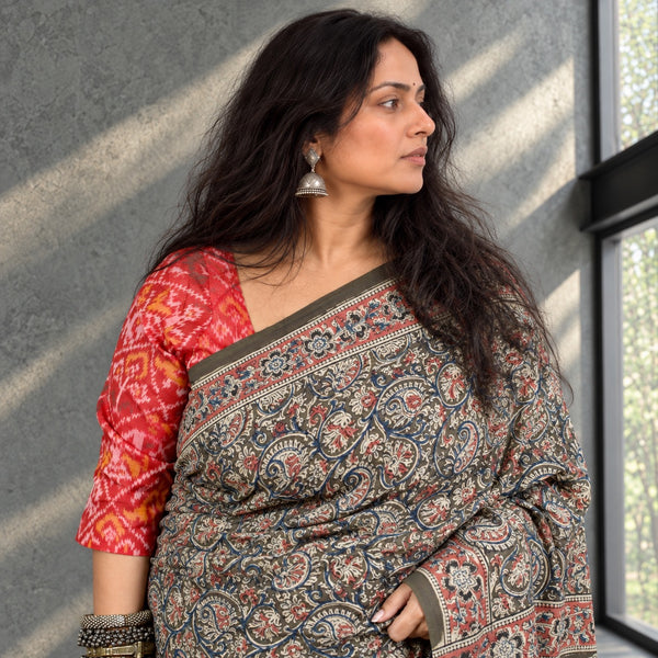 HANDBLOCK MACHILIPATNAM KALAMKARI COTTON SAREE
