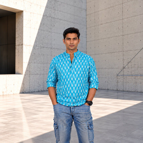 HANDSTITCHED MANDARIN COLLAR KURTA