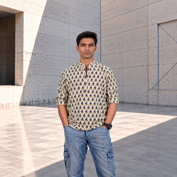 HANDSTITCHED MANDARIN COLLAR KURTA