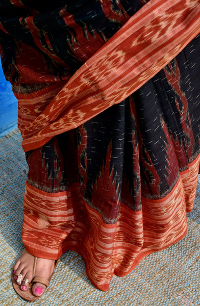 SAMBALPURI SINGLE IKAT COTTON SAREE - Neevi by Ridhima