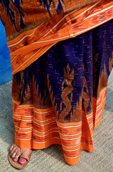 SAMBALPURI SINGLE IKAT COTTON SAREE - Neevi by Ridhima