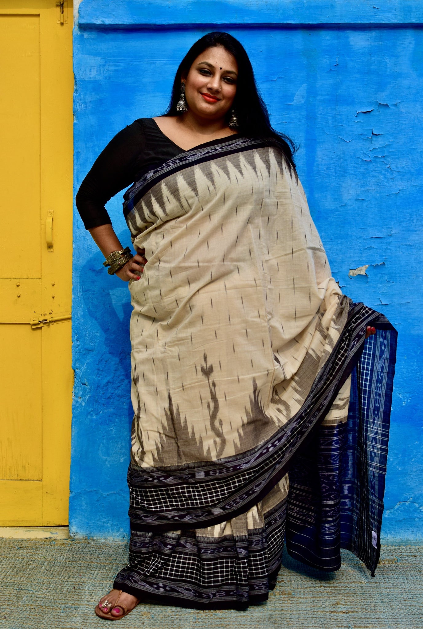 SAMBALPURI SINGLE IKAT COTTON SAREE - Neevi by Ridhima