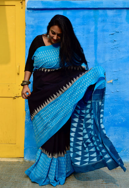 POCHAMPALLY SINGLE IKAT COTTON SAREE - Neevi by Ridhima