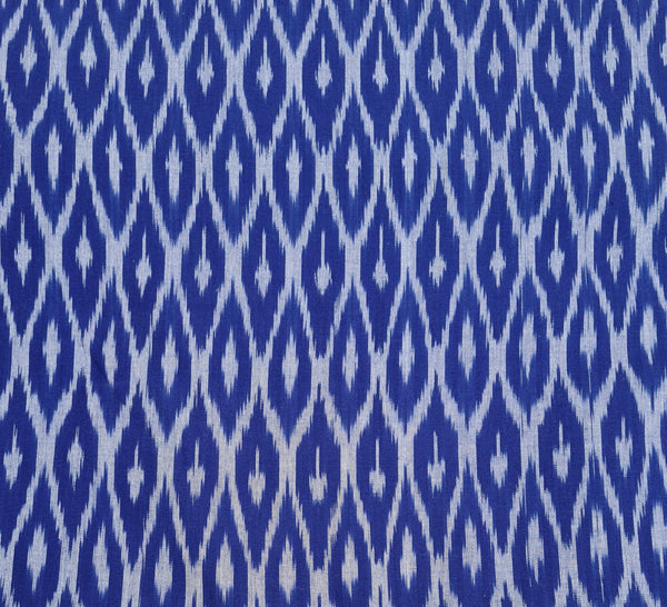 POCHAMPALLY  BLUE SINGLE IKAT FINE COTTON FABRIC