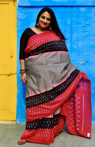 POCHAMPALLY SINGLE IKAT COTTON SAREE - Neevi by Ridhima