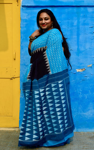 POCHAMPALLY SINGLE IKAT COTTON SAREE - Neevi by Ridhima