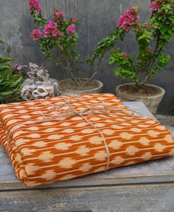 POCHAMPALLY RUST SINGLE IKAT FINE COTTON FABRIC