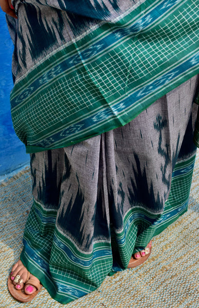 SAMBALPURI SINGLE IKAT COTTON SAREE - Neevi by Ridhima