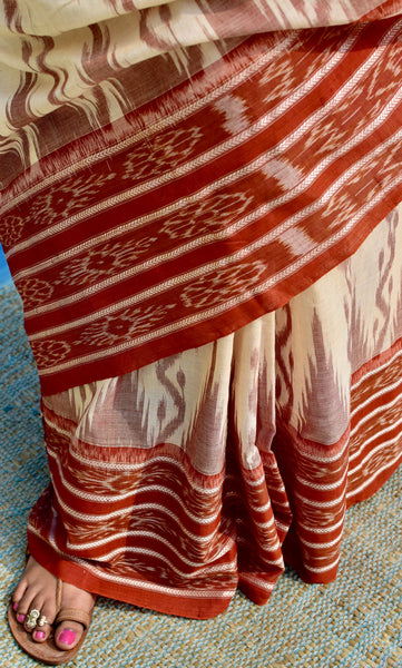 SAMBALPURI SINGLE IKAT COTTON SAREE - Neevi by Ridhima