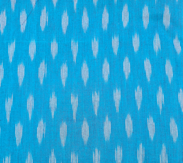 POCHAMPALLY SKY BLUE SINGLE IKAT COTTON FABRIC