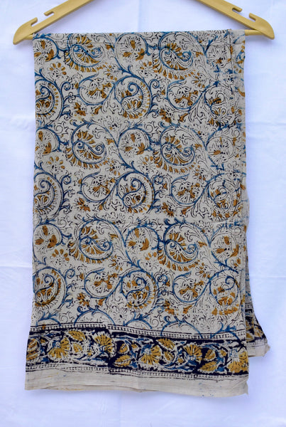 HANDBLOCK MACHILIPATNAM KALAMKARI COTTON SAREE - Neevi by Ridhima