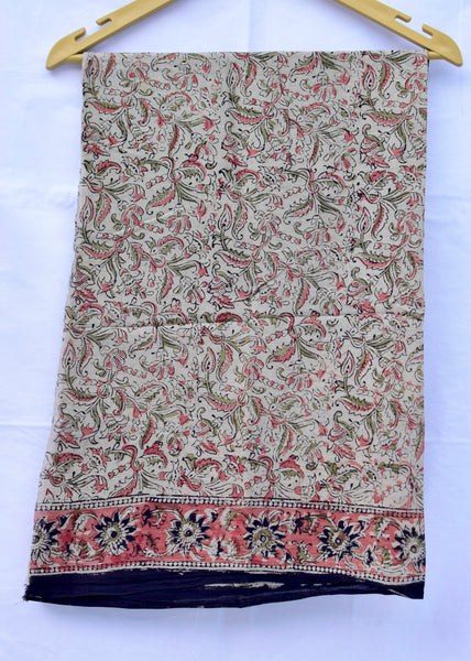 HANDBLOCK MACHILIPATNAM KALAMKARI COTTON SAREE - Neevi by Ridhima