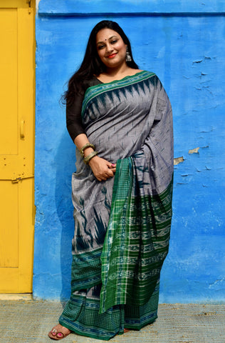 SAMBALPURI SINGLE IKAT COTTON SAREE - Neevi by Ridhima