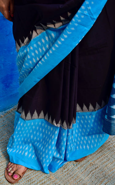 POCHAMPALLY SINGLE IKAT COTTON SAREE - Neevi by Ridhima