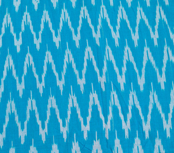 POCHAMPALLY SKY BLUE SINGLE IKAT COTTON FABRIC