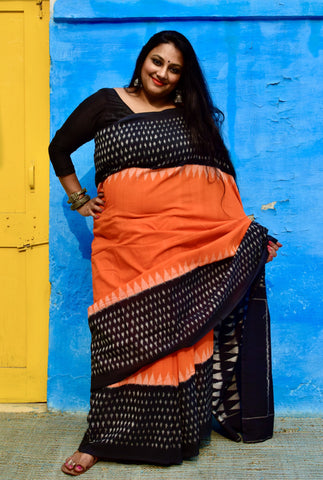 POCHAMPALLY SINGLE IKAT COTTON SAREE - Neevi by Ridhima