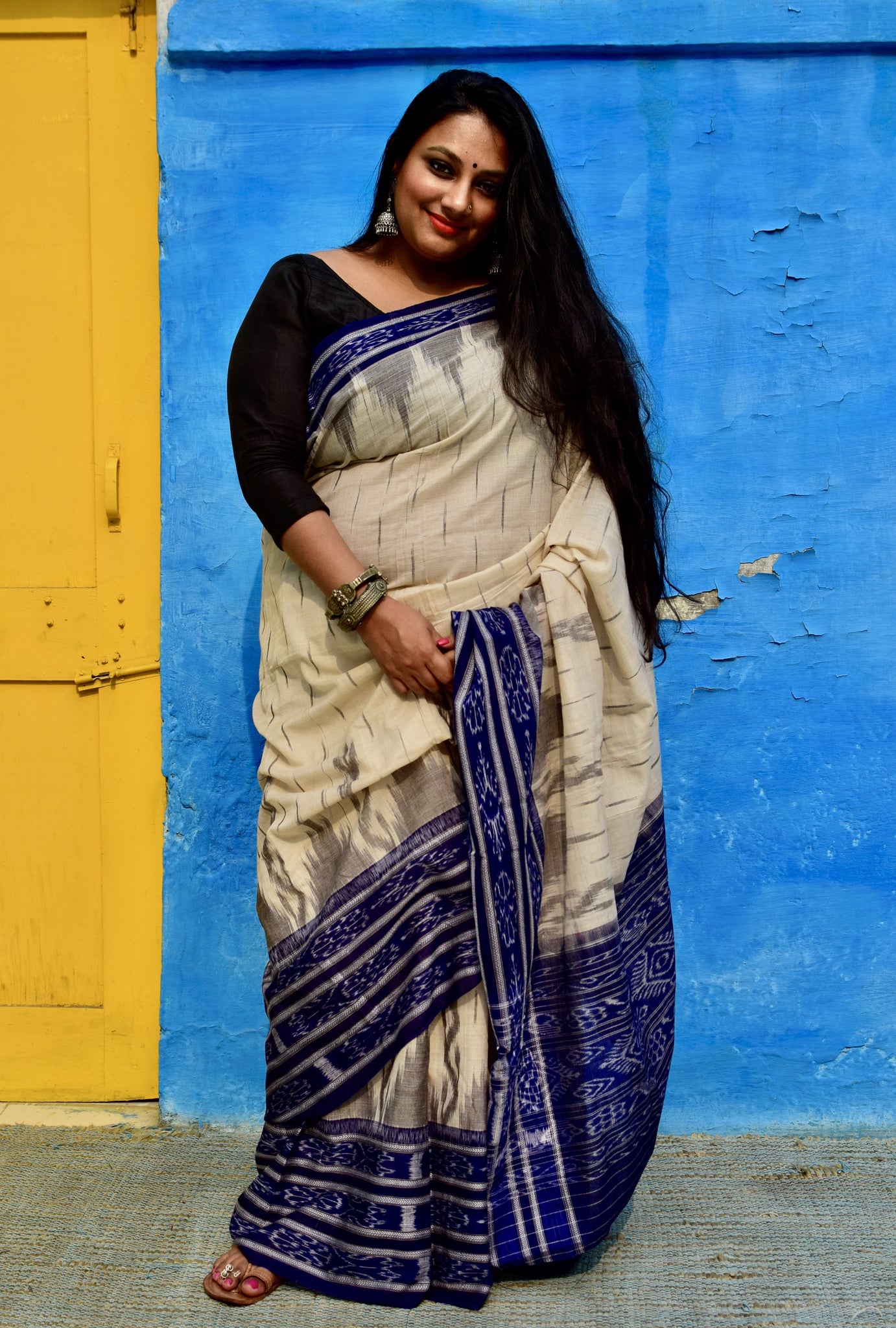 SAMBALPURI SINGLE IKAT COTTON SAREE - Neevi by Ridhima