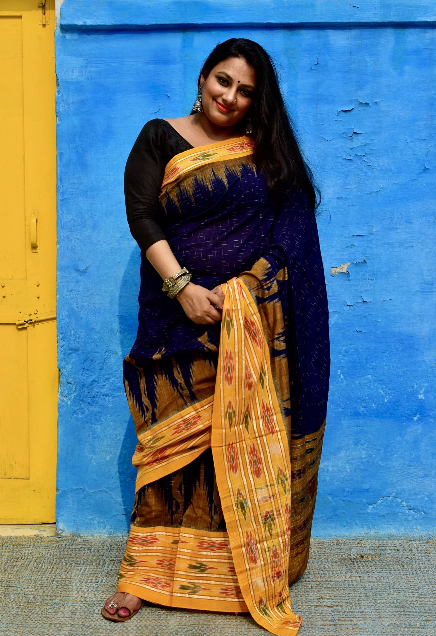 SAMBALPURI SINGLE IKAT COTTON SAREE - Neevi by Ridhima