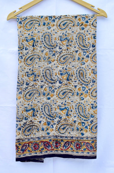 HANDBLOCK MACHILIPATNAM KALAMKARI COTTON SAREE - Neevi by Ridhima