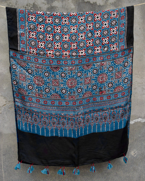 HANDBLOCK MODAL SILK AJRAKH STOLE