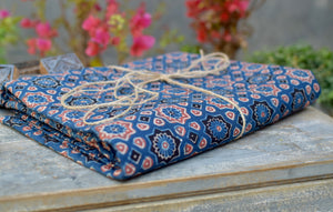 INDIGO HANDBLOCK AJRAKH COTTON FABRIC