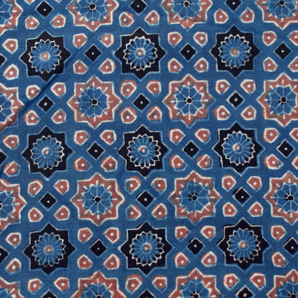 INDIGO HANDBLOCK AJRAKH COTTON FABRIC