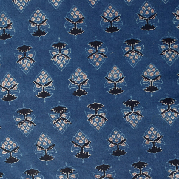 INDIGO HANDBLOCK AJRAKH COTTON FABRIC