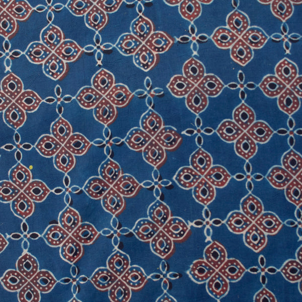 INDIGO HANDBLOCK AJRAKH COTTON FABRIC