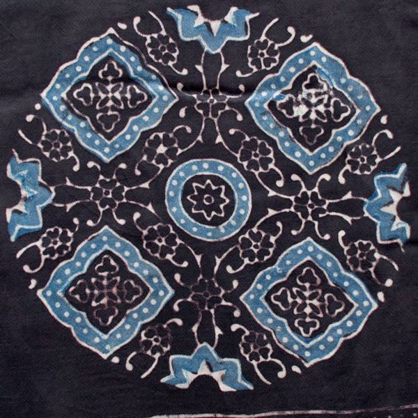 HANDBLOCK MODAL SILK AJRAKH BLACK DUPATTA