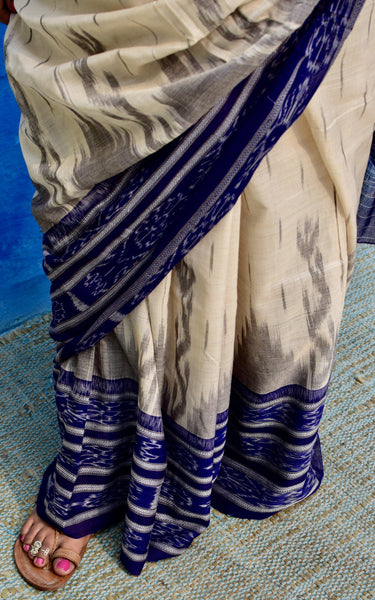 SAMBALPURI SINGLE IKAT COTTON SAREE - Neevi by Ridhima