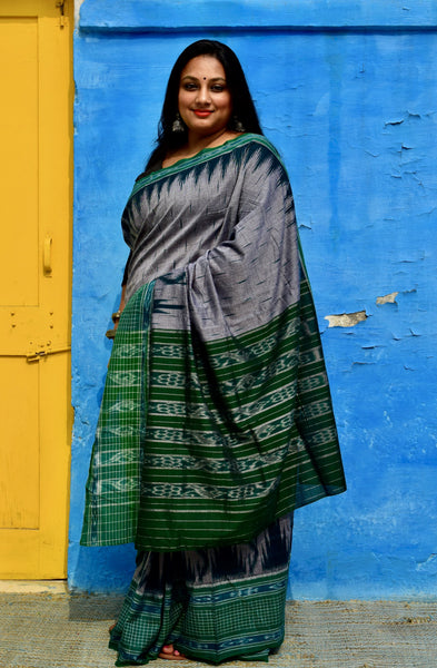 SAMBALPURI SINGLE IKAT COTTON SAREE - Neevi by Ridhima