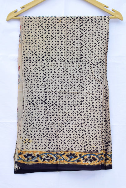 HANDBLOCK MACHILIPATNAM KALAMKARI COTTON SAREE - Neevi by Ridhima