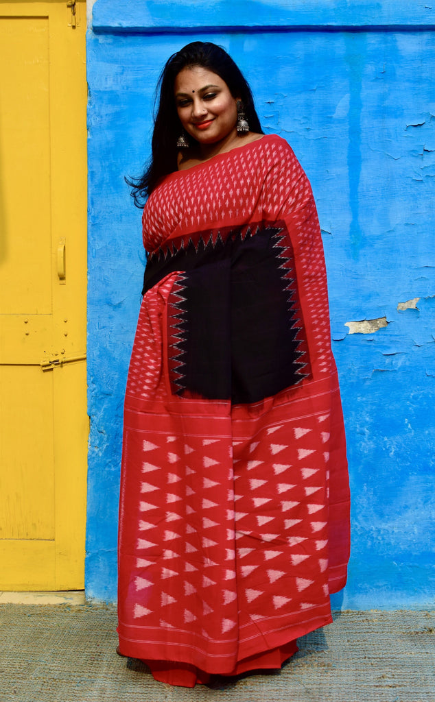 Pochampally Ikkat Sico Silk Cotton Sarees With Blouse - SICO0113 -  HandloomWear
